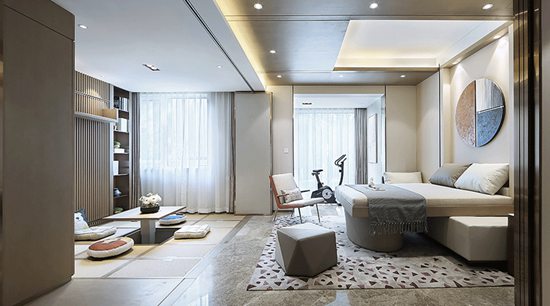 75㎡新中式小戶型暗藏玄機(jī)，客廳、茶室秒變臥室？這個(gè)設(shè)計(jì)火了！