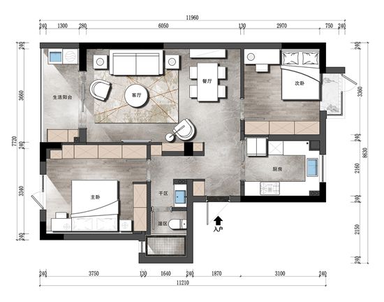 85㎡兩居室的理想生活，不言奢華，只言生活