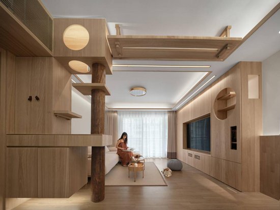 100㎡原木日式の住宅，一屋二人兩喵，這才是我見過最溫馨的家