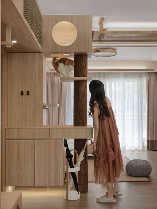 100㎡原木日式の住宅，一屋二人兩喵，這才是我見過最溫馨的家