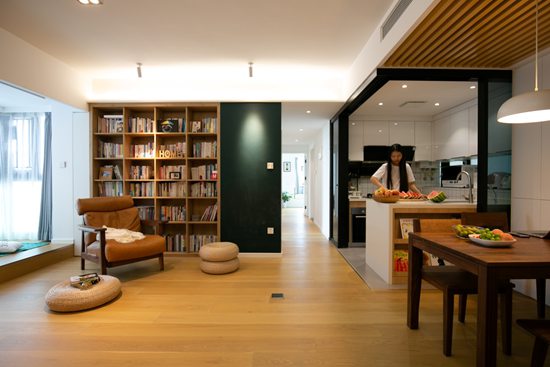 在家里開個圖書角，99㎡日式家居，這樣開闊的設(shè)計瞬間擴大5㎡